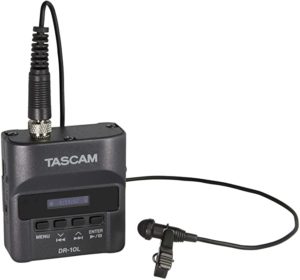 Tascam DR-10L Lavalier Microphone. This is a great starter microphone for new videographers.